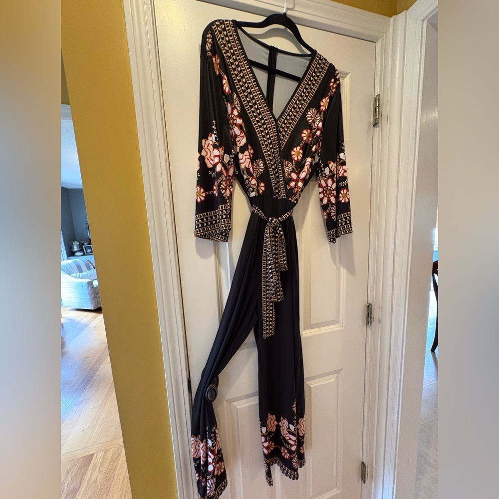 Floral Black Maxi Jumpsuit
